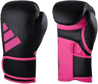 adidas ボクシンググローブ スピード165 WAKO公認 //アディダス スパーリンググローブ ボクシング キックボクシング 本革 (10oz, ブラック×ピンク)