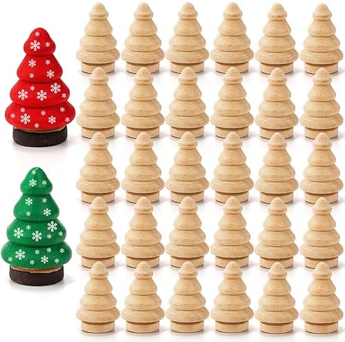 10 Unfinished Wooden Tree Shapes - Natural Wood DIY Craft Trees For Painting & Decorating