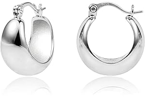 Women's Chunky Silver Hoop Earrings: Enhance Your Style with Bold and Elegant Hoops