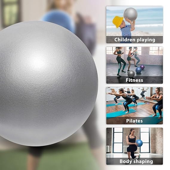 MURTISIDDH Mini Exercise Ball 9 Inch (23cm) – Small Soft Pilates Ball for Yoga, Core & Ab Workouts – Anti-Burst Non-Slip Fitness with Inflatable Straw for Home Therapy & Barre(Pack of 1,Multi) 4