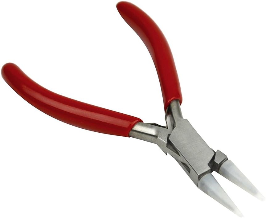 4-3/4" 120 mm Non-Marring Nylon Round Nose Pliers w/PVC Grips Jewelry Making Metal Forming Tool