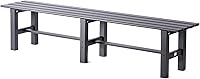 TECSPACE 71-Inch Aluminum Outdoor Bench - Weatherproof Backless Garden Porch Seat, 550 lbs Capacity, Black