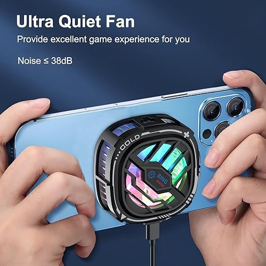 NOTHOTPHONE Gaming Phone Cooler Fan - Mobile Cooling Fan for Gaming, iPad Cooler for Gaming, High-Performance Cooling Fan for Mobile, Phone Cooler with Ultra Silent Technology, Universal Fit 4