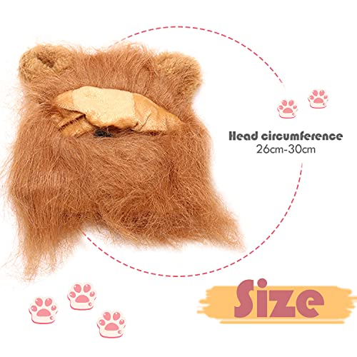 Looyuan Pet Costume Lion Mane Wig For Dog Cat Halloween Dress Up With Ears (Light Brown) #TOP4