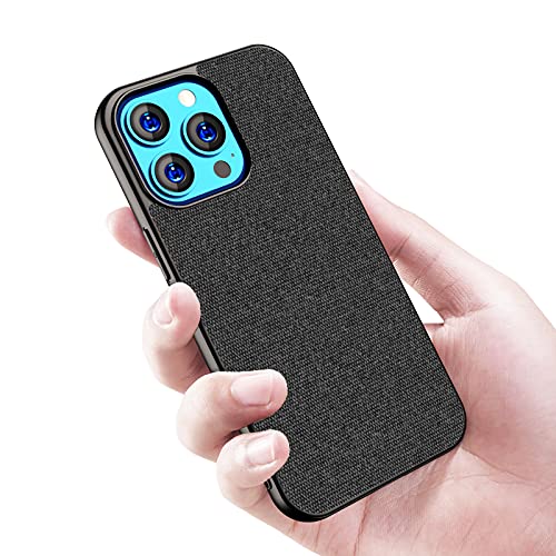 Image of Kapa Soft Fabric Hybrid Protective Back Case Cover for Apple iPhone 13 Pro (Black)