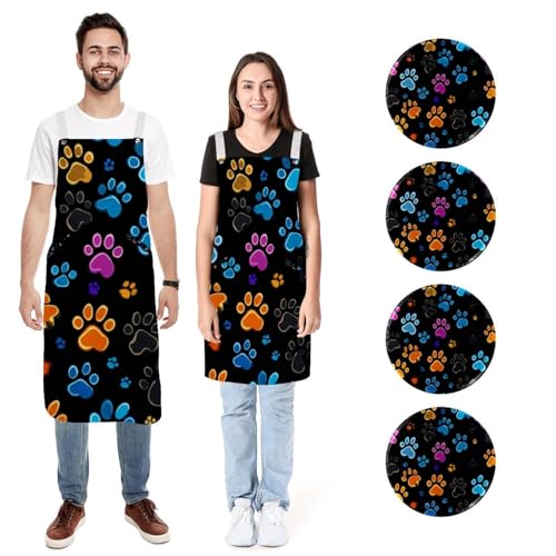 Tablier de cuisine à empreintes de pattes parfait pour cuisiner en famille avec vos animaux