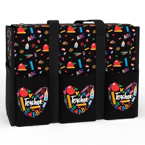 Image of 84hoods Multi-Pocket Tote Bag for Women. Waterproof Shoulder Bag with Multiple Convenient Pockets and Zipper for Travel, Grocery and Work. Gift for Teachers. Made to Teach.