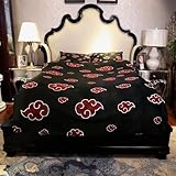 INFLAG Anime Bedding Set, 90' x 90', 3-Piece Anime Flannel Duvet Cover, Ultra Soft Fluffy Velvet Duvet Cover Set, 3D Cartoon Anime Printed Bedding Sets for Boys Girls Kids Teens (Anime 02, Queen)