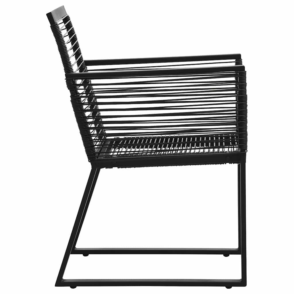Krzesła ogrodowe 2 szt. czarne PCW rattan