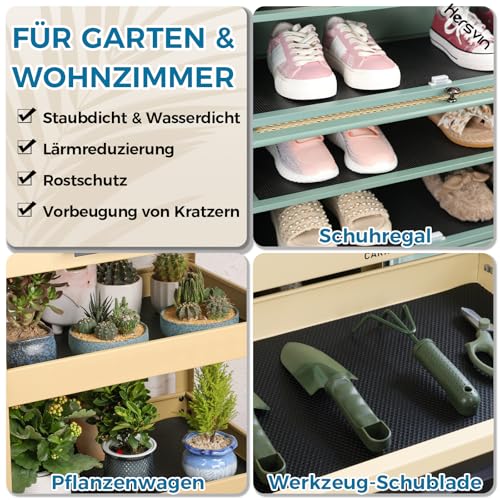 Hersvin Schubladenmatte 50cmx600cm Schubladeneinlage Eva Schrankpapier Nicht Klebende Wasserfest Unterlage Teppich für Küchenschränke Regalschrank (Schwarz Punkt)