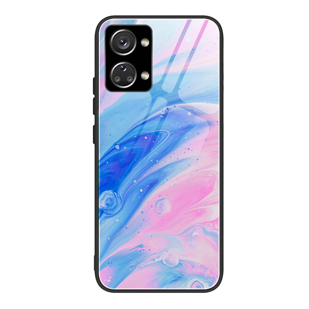 MAOGE Cover OnePlus Nord 2T 5G In Vetro Marmorizzato Arcobaleno - Custodia Sottile Antiurto TPU