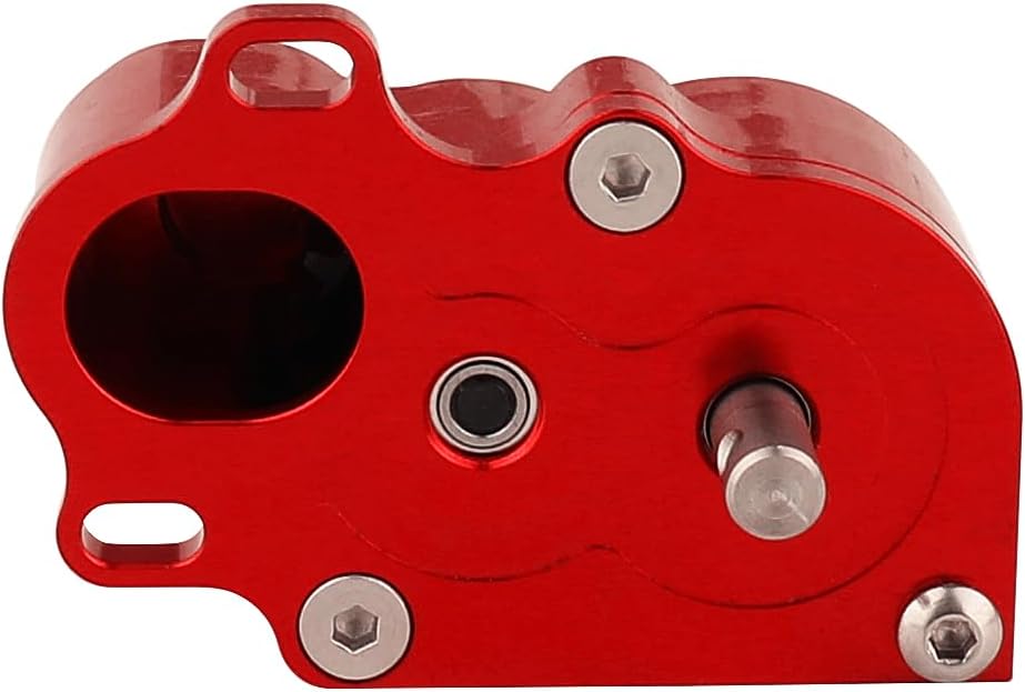 Ultra Light LCG Metal Transmission Low Speed Gearbox with Motor Gear for 1/10 RC Crawler SCX10 TRX4 TRX-4 RC4WD Capra Upgrade Part (red)