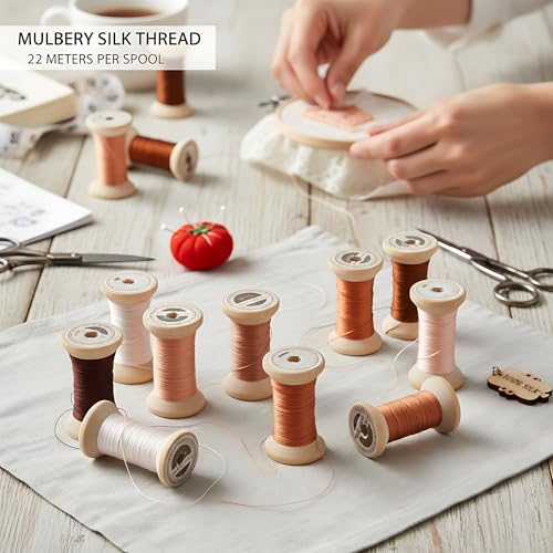 Image of Natural 100% Mulberry Handmade Embroidery Silk Thread Silk Floss (30)