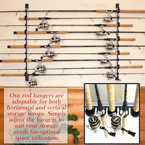 Rush-Creek-Creations-Fishing-Rod-Holder-Garage-Organization-and-Wall-Storage-for-Reels-Gear-and-Accessories-VerticalHorizontal-Rack