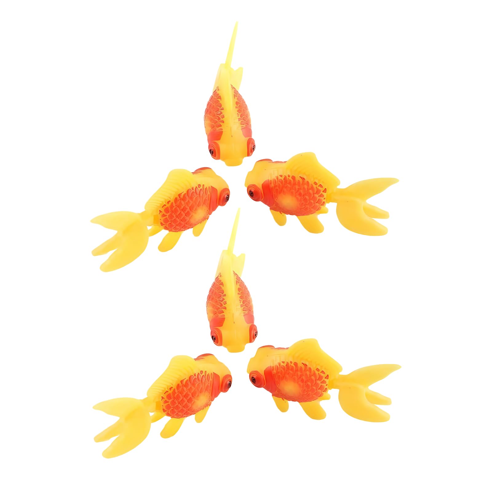 Clockjuan Multi-Coloured 6Pcs Artificial Aquarium Fish Decorations, Moving Plastic Fish Tank Ornaments, Aquarium Décor