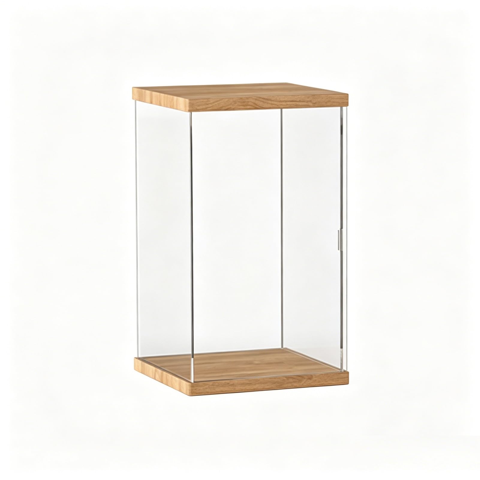 UrbanUp Urna Metacrilato Caja Acrílica Personalizable con Base y Tapa de Madera. Vitrina Transparente 60,50,40,25,30,25,20,15,10cm de Altura, Ideal para Guardar Trofeos, Adornos.(10x15xH30cm/4x6x12)