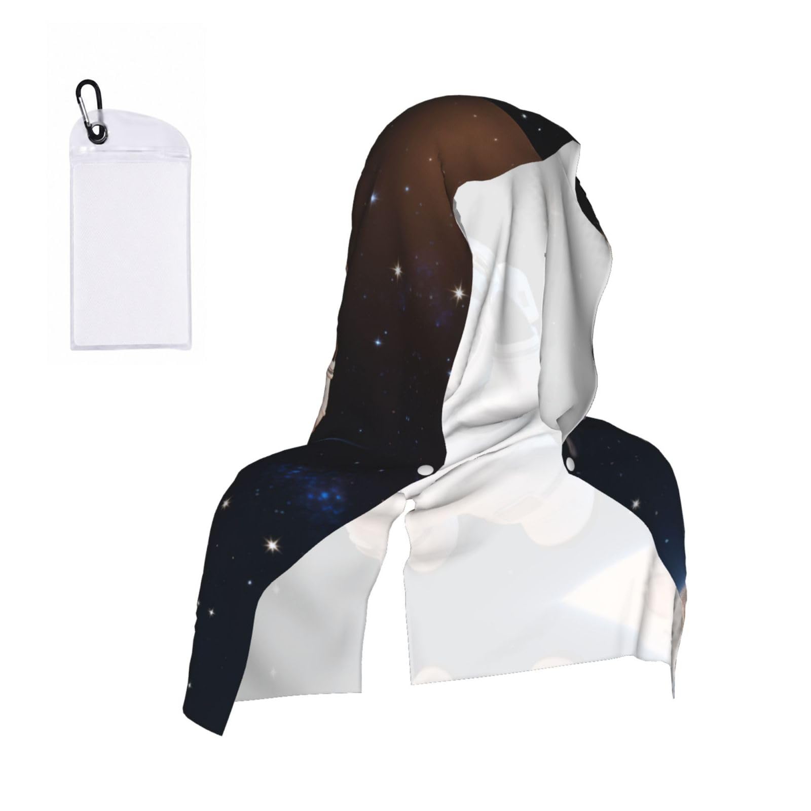 CNTDBU Panda Astronaut Space Cooling Towel Hooded-Instant Chill Neck Cover for Sports, UV Cooling Rag for Running Gym