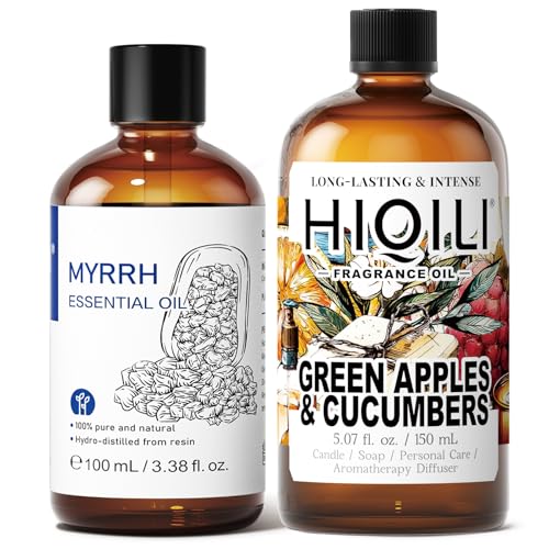 Aceite Esencial de Mirra HIQILI 100ML y Aceite Aromático 150ML