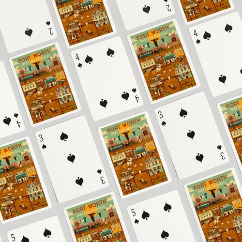 Baraja de 52 cartas poker Fort Worth Texas Geométrica miniatura 4