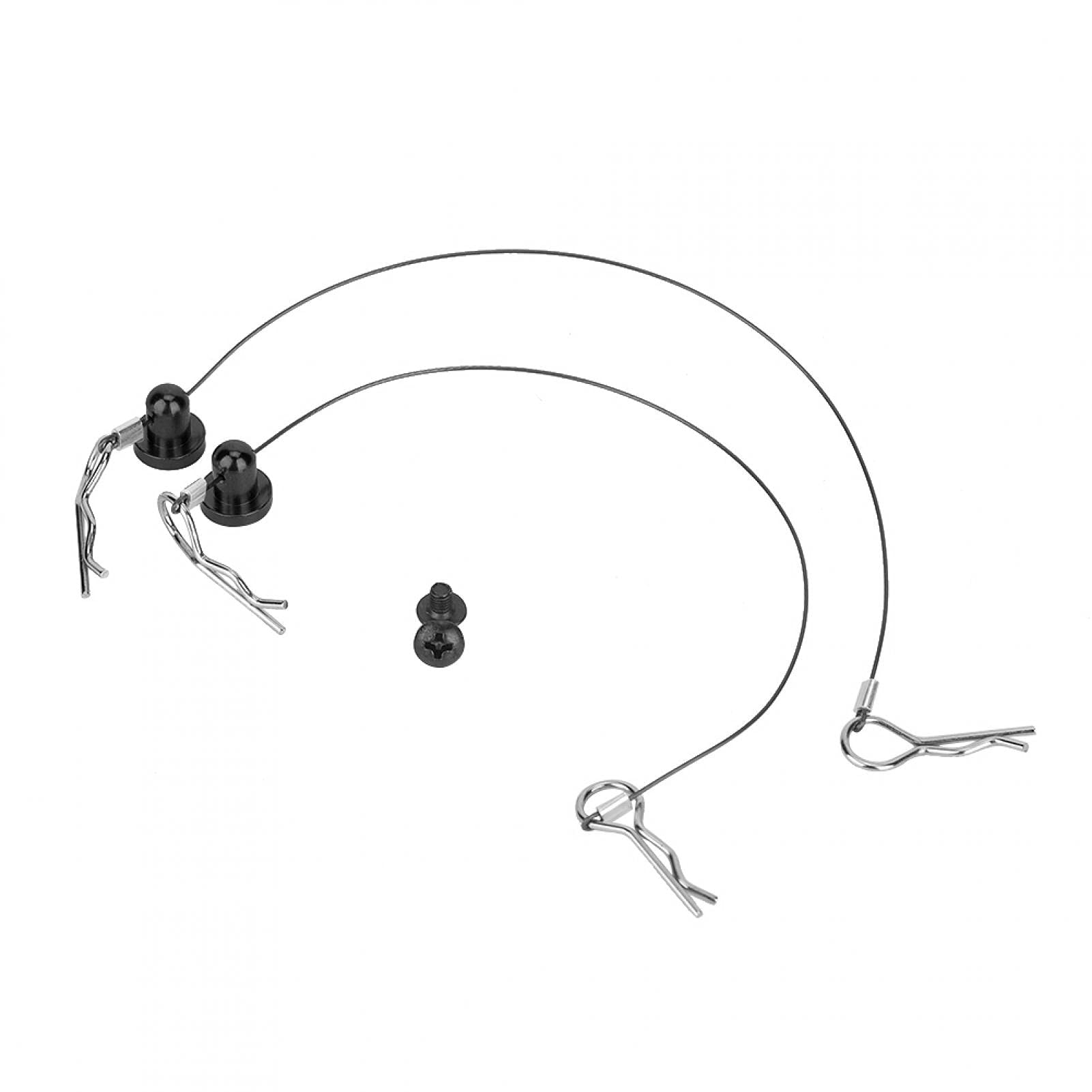 Body Shell Clips, Anti-Lost Body Shell Wire Clip Pin with Screw Retainer for 1/10 RC Car (Black)