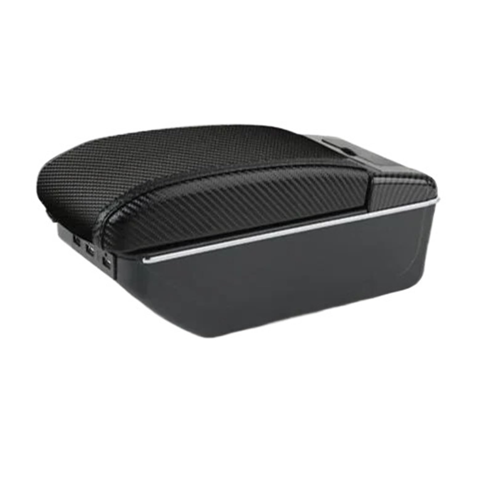 UMDJJU For Suzuki For Jimny JB74 JB64 2018-2023 Carbon Fiber Armrest Box Car Central Storage Retrofit With USB Accessories Car Centre Console Armrest Box(C black line 7USB)