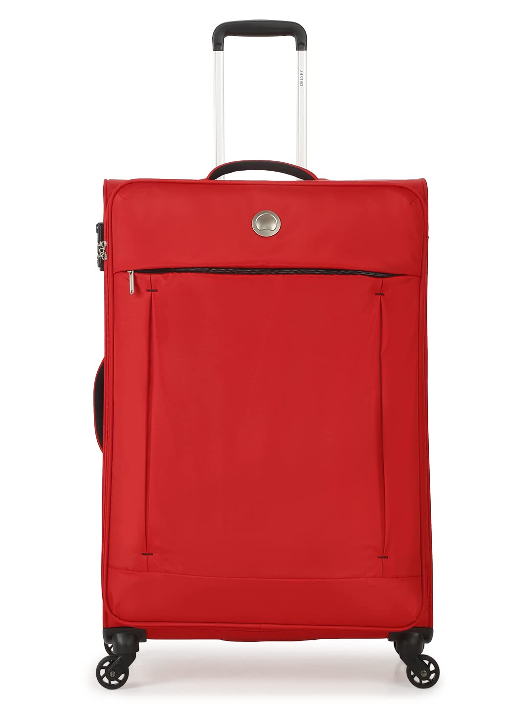Delsey Banjul Denier Polyester 78 CM 4 Wheels Red Soft Suitcase-image-10