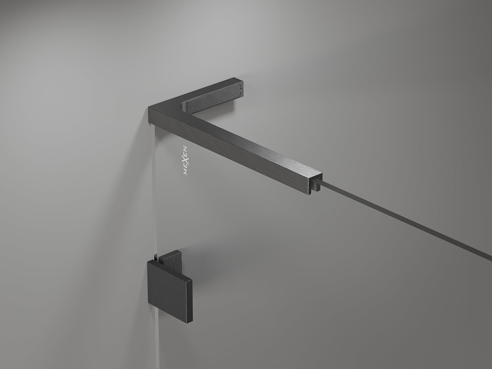 Mexen Lunar L - Parete doccia Walk-in sinistra, 70 x 200 cm, trasparente 8 mm, grigio canna di fucile spazzolato