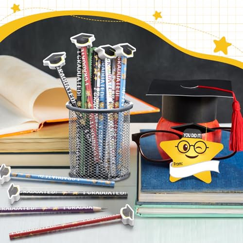 Set de 18 lápices de graduación con borradores y tarjetas miniatura 4