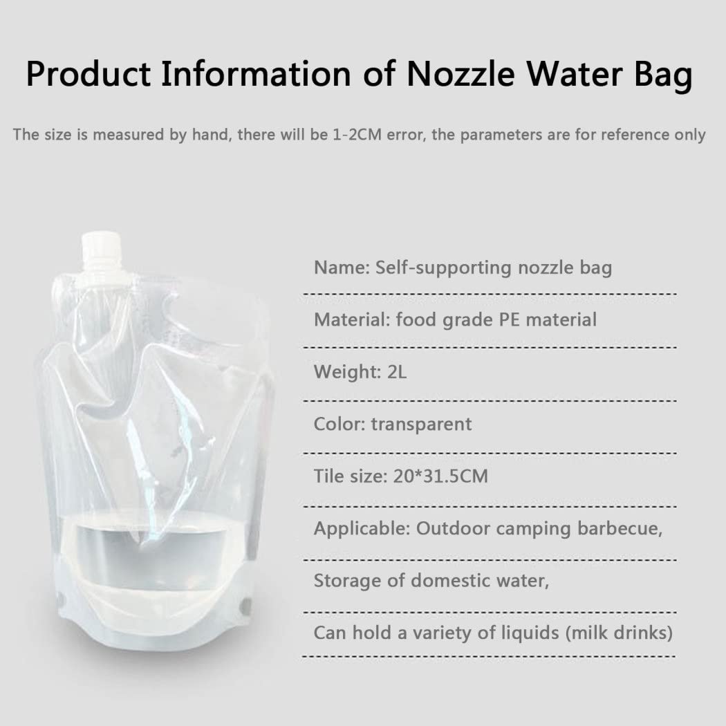 Paquete de 5 Bidón de Agua Plegable, Bolsas de Agua Plásticos Libres de Bpa Plegables, Recipiente de Agua Potable Portátil 2L para Senderismo Camping Picnic Viaje Barbacoa Acampar