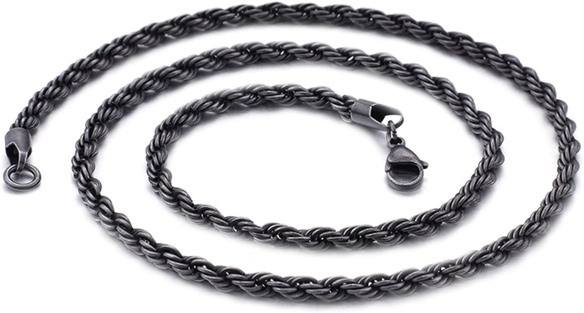 vien Twisted Chain Necklace For Men And Women Stainless Steel Vintage Fashion Jewelry-picture-23