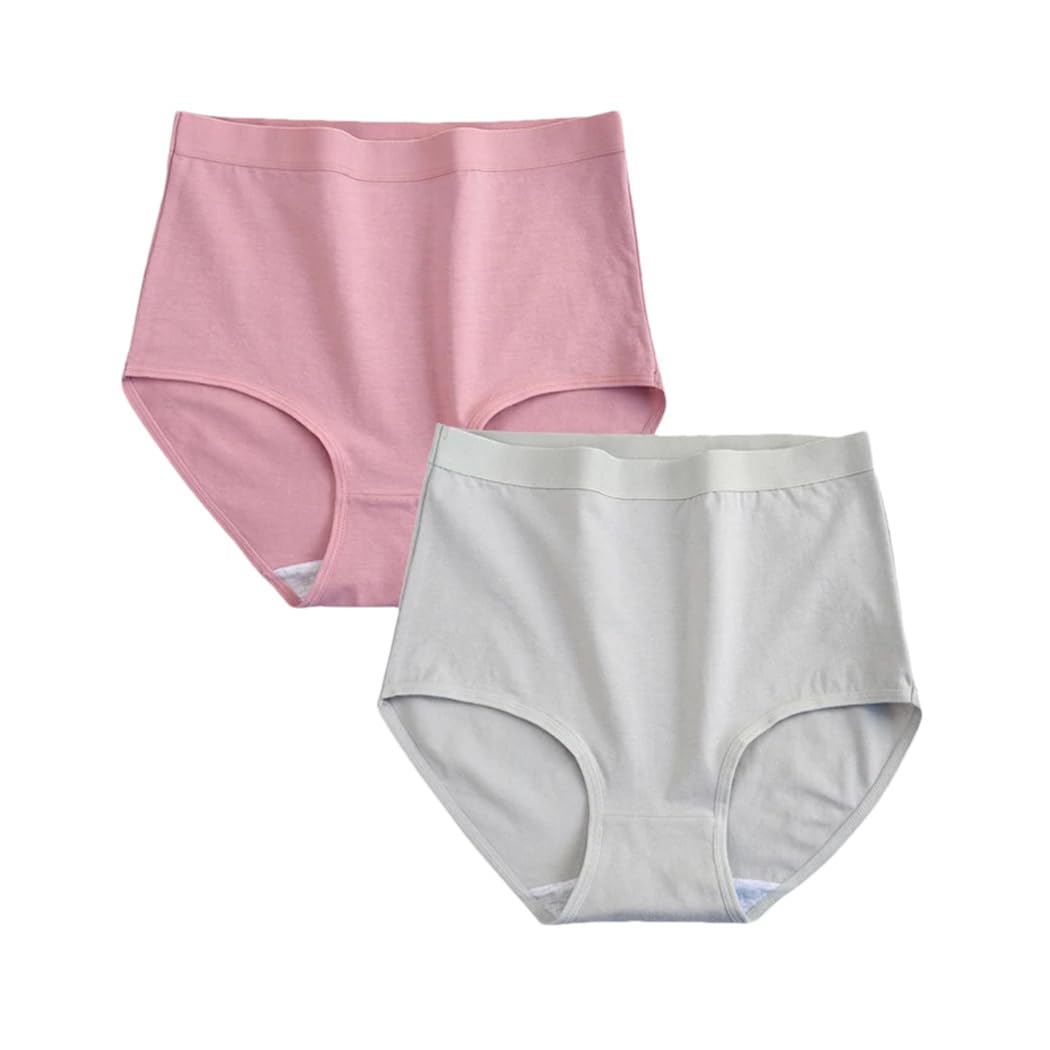 Donne 2 Pz Biancheria Intima In Cotone A Vita Alta Mutandine Comode Tinta Unita Mutande Slip Lingerie