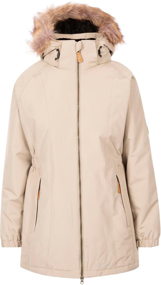 Trespass (18, Oatmilk) Womens Parka Jacket Waterproof-Celebrity