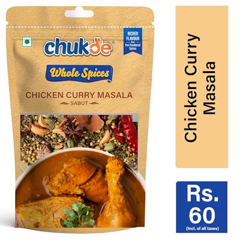 Image of Chukde Chicken Curry Masala Whole 50gms | Premium Indian Spice | Quality Spice for Everyday Cooking, Curries, Gravies, Traditional and Modern Recipes (Pack of 3)