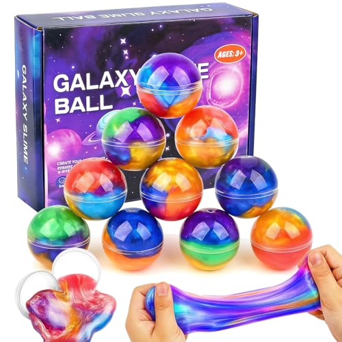 12 Stück Ostern Slime Egg Set, Galaxy Egg Slime Kit, Nicht klebrig, Mess für Jungen Mädche,Ostern Spiele Geschenk Party Favors und Klassenzimmer Belohnung Slime Spielzeug Set