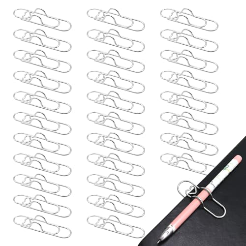 30 Piezas Metal Pen Clip 70mm Holder Pen Clips Clips Para Cuadernos,Clips Para Papel Con Clip Para Bolígrafo,Pen Clip Assistant Multifuncionales