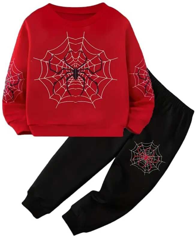 Boys Cotton Blend Graphic Print T-Shirt And Pant Set