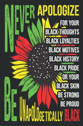Never Apologize For Your Black Thoughts Black Loyalties Black Motives Black History Black Pride or Your Black Skin Be Strong Be Proud Be ... African American Women Gift for Adults, Teens