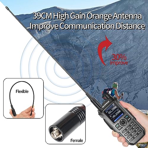 Baofeng Uv-5R Upgrade Ham Radio Uv-21R Dual Band Ham Radio Handheld Long Range Two Way Radio For Adults Rechargeable Walkie Talkies With Vox 999 Channels 771 High Gain Antenna Full Kit thumb #5