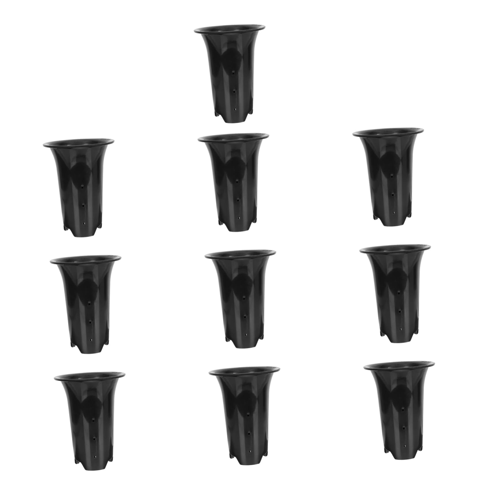 TOYANDONA Lot de 10 Pots à Orchidées en Plastique Noir 15 Cm pour Jardin Intérieur, Contrôle des Racines Hauteurs Augmentées, Pots Respirants Résistants et Perforés, Culture et Entretien Optimisés