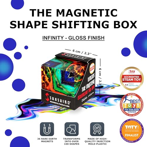 Image of Shashibo DODECA Magnetic Puzzle Cube, Sensory Fidget Toy for Adults & Kids, Stress Relief Fidget Toy for All Ages, Cool Fidget Toys for Desk, Shape Shifting Box, 100+ Possible Shapes