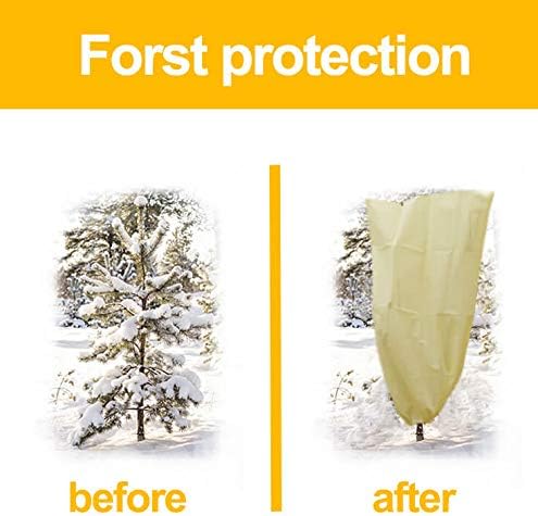 Plant Covers Freeze Protection - 1.77oz 47x72 inch Tree Cover Rectangle Frost Protection Blankets for Plants, Reusable Shrub Jakets Covers for Winter, with Drawstring(1 Pack)