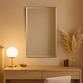 Espelho Adesivo Premium Acrílico Retangular 40x90cm, Antioxidante, Com Bisotê, Para Banheiro, Quarto, Seguro E Fácil De Instalar, Marca VARENZIA