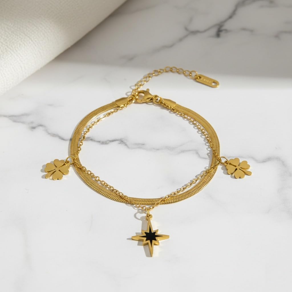 18K Gold Plated Titanium Steel Bracelet for Women, Length Adjustable Chain Bracelet, Minimalist Dainty Everyday Jewelry Gifts for Women - Image 5