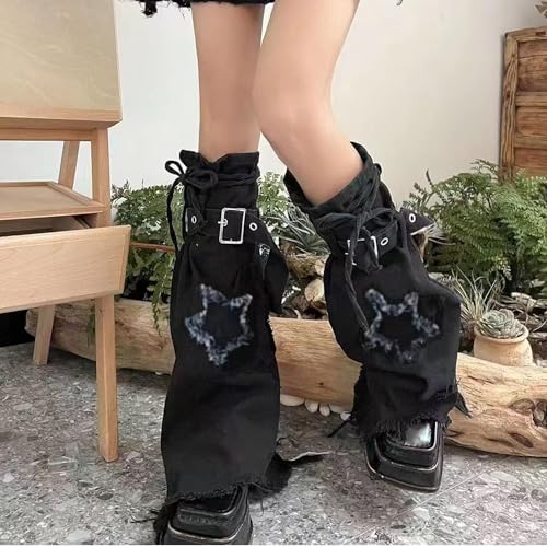 Calentadores punk denims para cubrir piernas con estilo gotik 5