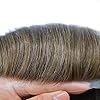 FACE MIRACLE Lace Toupee For Men Real Human Hair Replacement System Soft Lace Hair Piece For Mens Toupee Breathable Hairpiece Black Brown Grey 8X10#540 Medium Light Brown Mixed 40% Grey #3