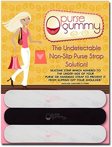 Purse Gummy Stop Strap Slips - Non Slip Grip Strip Pad for Handbag Straps - Shoulder Bag, Tote Bag, Diaper Bag Cushion Accessory - Set of 6 Pieces