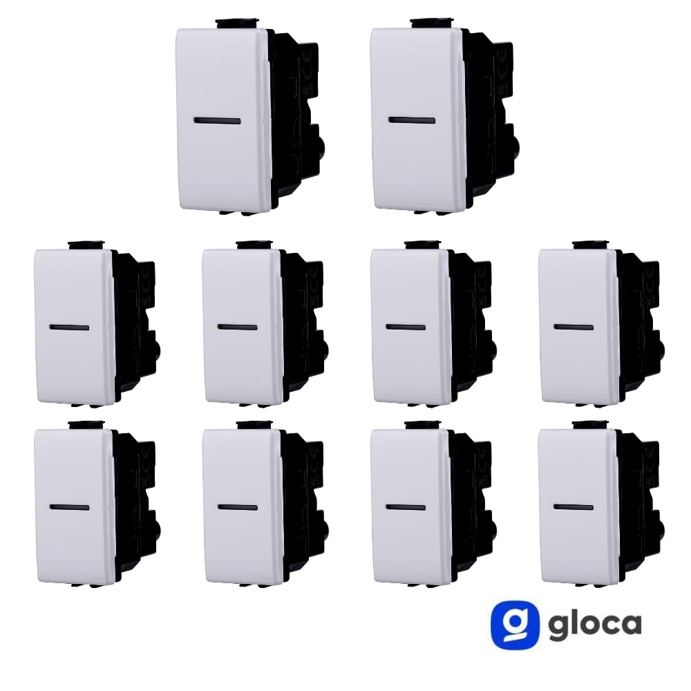 gloca Set 10 Pulsanti 1P Assiali 16A 220V Compatibili Con Serie Matix
