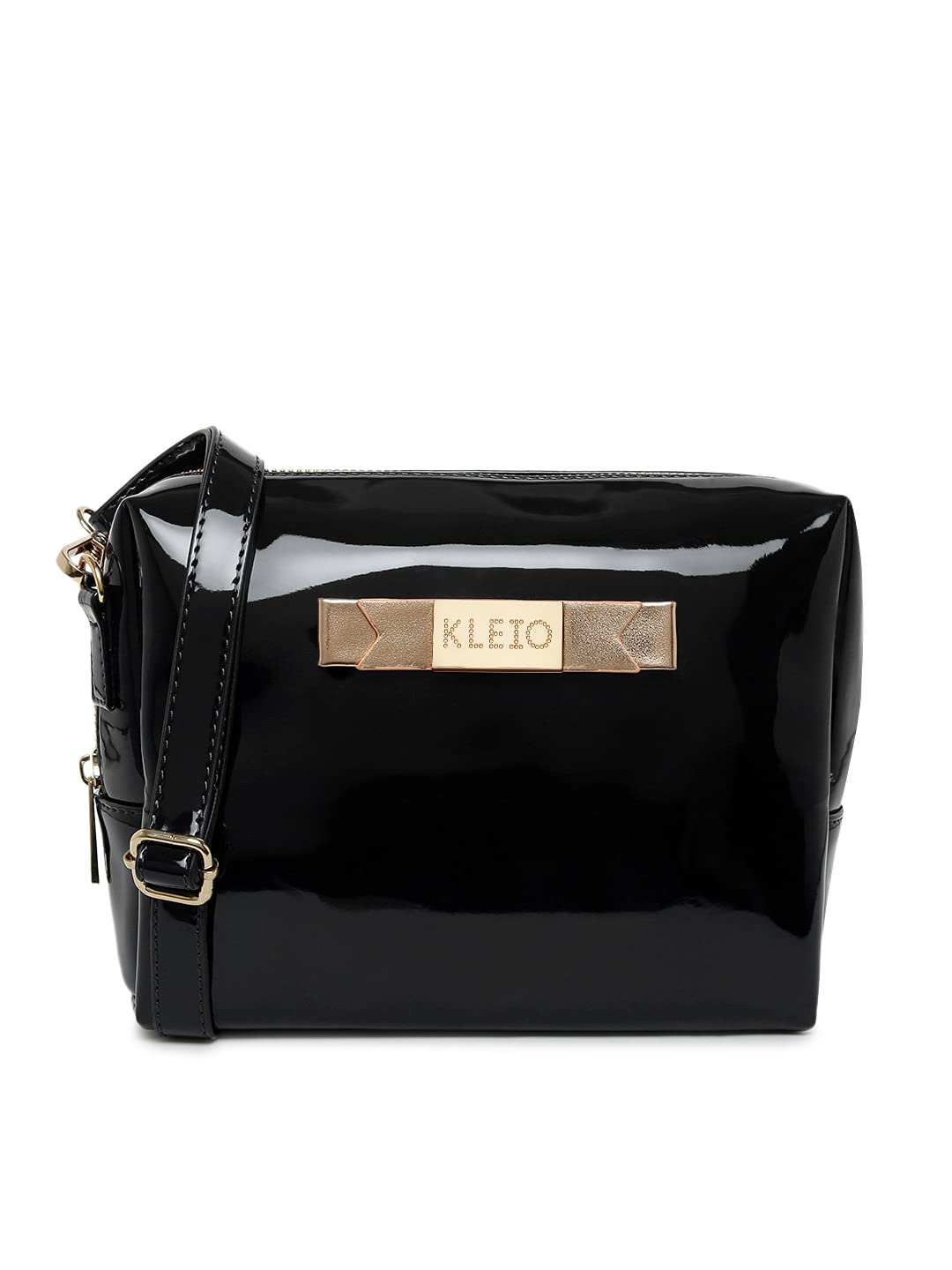 KLEIO Leather Sling Bag (Black) for Women with Adjustable & Detachable Shoulder Strap | Spacious Crossbody Bag for Girls | Suitable for College, Parties, Travel & Casual Use (B09FKCXDK4) Amazon Price History, Amazon Price Tracker