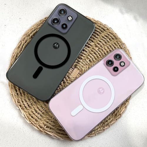 Image of COLORflow Back Cover Compatible with Motorola Moto Edge 50 Neo 5G | Black Crystal Clear | MAG-Safe | Slim Soft Touch Case with Anti-Slip Grip & Camera Protection