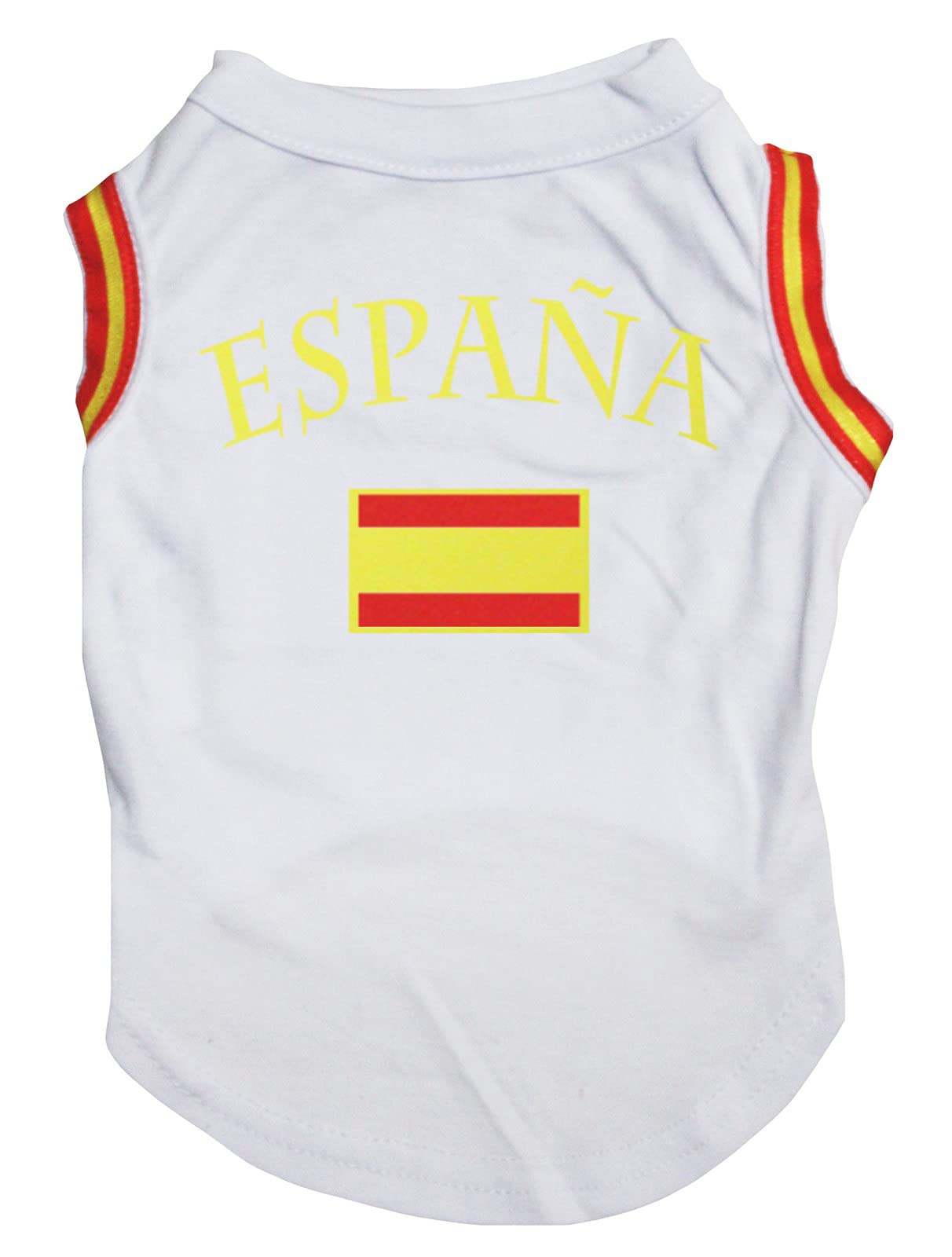 Petitebelle Espana Flag Puppy Dog Shirt (White/Flag, Small)